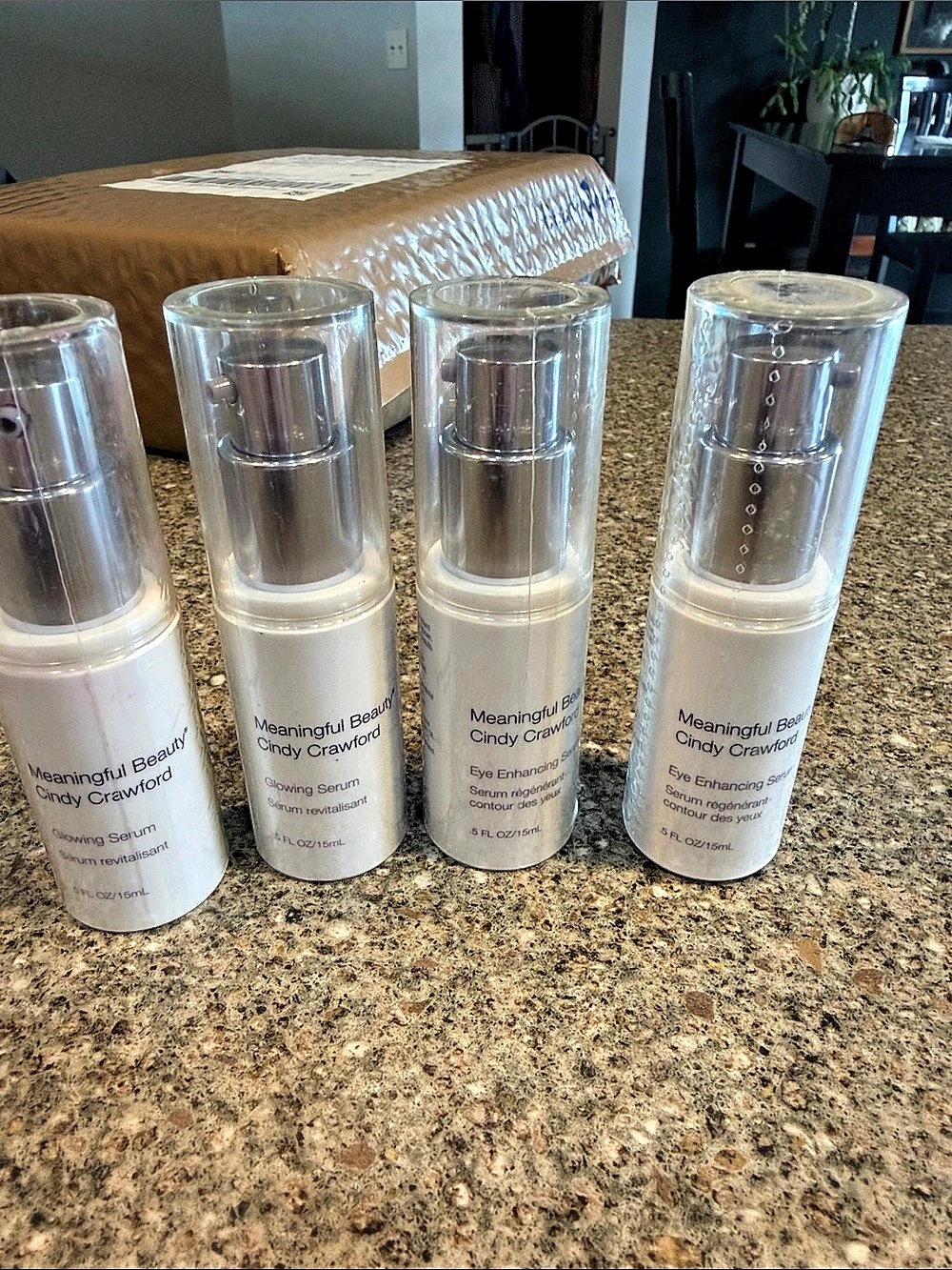Meaningful Beauty by Cindy Crawford Glowing Serum & Eye Enhancing Serum lot of 4